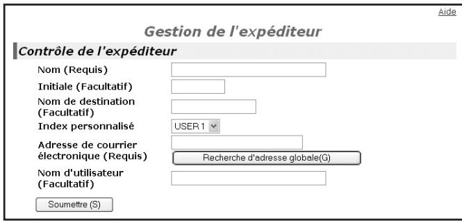 SHARP AR-M317 - Entrez les informations relatives à l'expéditeur. - 1