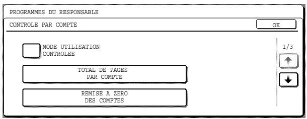 PROGRAMMES DU RESPONSABLE CONTROLE PAR COMPTE MODE UTILISATION CONTROLEE TOTAL DE PAGES PAR COMPTE REMISE A ZERO DES COMPTES