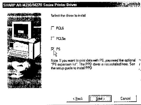 SHARP AR-P17 - Installing the resident font information for PPD (only when the PPD file is installed in Windows 95/98/Me) - 7
