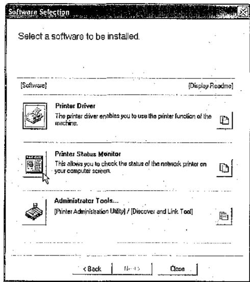 SHARP AR-P17 - INSTALLING THE PRINTER STATUS MONITOR - 2