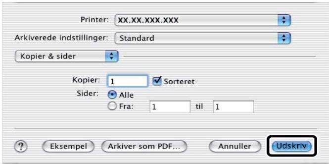Printer: XX.XX.XXX.XXX Arkiverede indstillinger: Standard Kopier & sider Kopier: 1 Sorteret Sider: Alle 1 til 1 ? Eksempel Arkiver som PDF... Annuller Udskriv