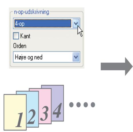 n-op-udskrivning 4-op Kant Orden Højre og ned 1 2 3 4 ......