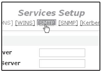 Services Setup [INS] [WINS] [SMTP] [SNMP] [Kerber] ver Server