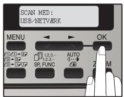 SCAN MED : USB/NETVARK MENU 1.2.3- 1.2.3... SP. FUNC AUTO C... OK Z M