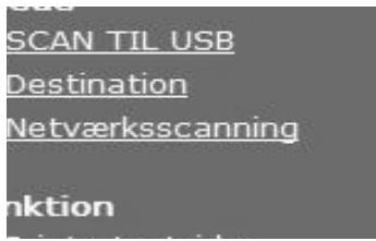 SCAN TIL USB Destination Netværksscanning nktion