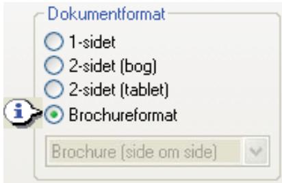 Dokumentformat 1-sidet 2-sidet (bog) 2-sidet (tablet) Brochureformat Brochure (side om side)