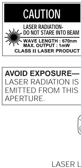 SHARP PG-D210U - Cautions Concerning the Laser Pointer - 1