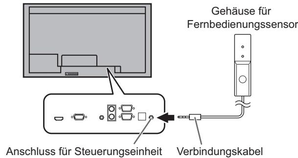 SHARP PN-V600 - Schlieben Sie das Verbindungskabel für den Fermbedienungssensor am Anschluss für die Steuereinheit an. - 1