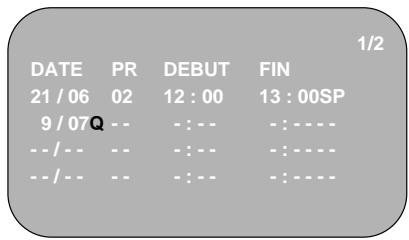 SHARP VC-MH75FPM - PROGRAMMATION D'UN ENREGISTREMENT - 3