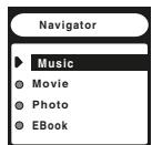SHARP WA-MP40 - Press  or  button to select "NAVIGATOR" then press MENU button. - 2