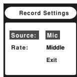 SHARP WA-MP40 - Within 40 seconds, press the  or  button to select "Record Settings" then press MENU button. - 3