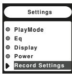 SHARP WA-MP40 - Within 40 seconds, press the  or  button to select "Record Settings" then press MENU button. - 1