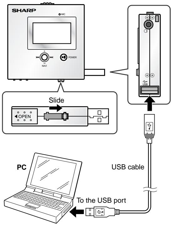SHARP WA-MP50H - Connecting the unit to a PC - 1