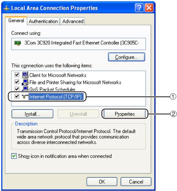 SHARP XG-C330X - Specification d'une adresse IP pour l'ordinateur - 2