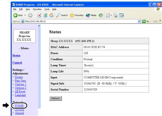 SHARP XG-C335X - Configuration d'une connexion réseau pour le projecteur - 3