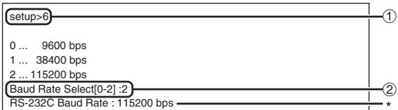 SHARP XG-C430X - Réglage de la vitesse de transmission RS-232C ([6]RS-232C Baud Rate) - 1