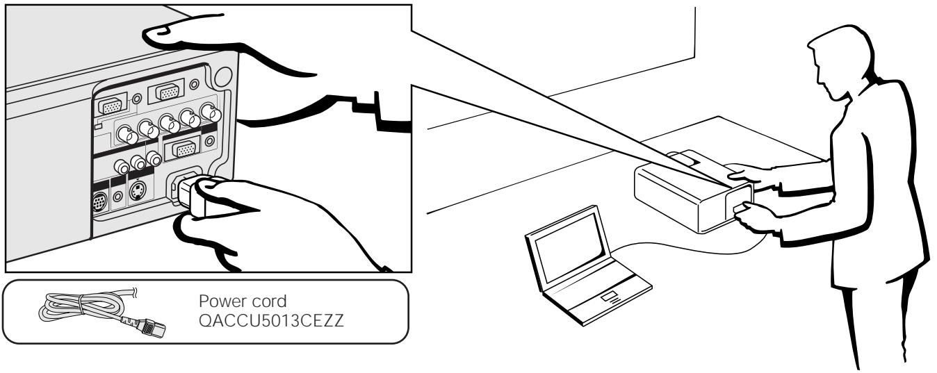 SHARP XG-NV6XU - Connecting the Power Cord - 1
