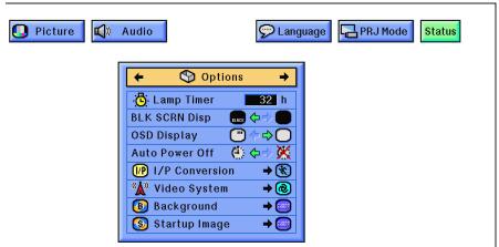 SHARP XG-NV7XU - Checking the Lamp Usage Time - 2