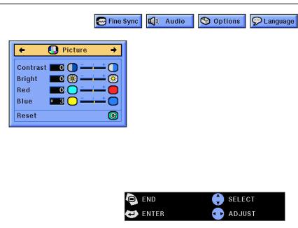 SHARP XG-NV7XU - GUI) On-screen Display (COMPUTER/RGB input in INPUT mode) - 1