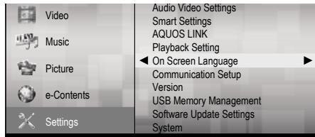 SHARP XL-BD601PH - Changing the on-screen display language - 1