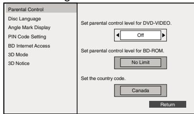 SHARP XL-BD601PH - Parental Control Setting - 1
