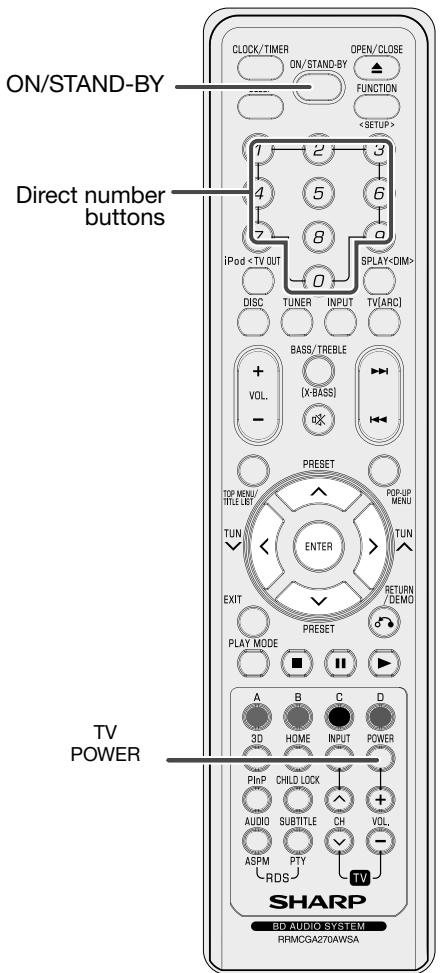 SHARP XL-BD601PH - TV function control - 2