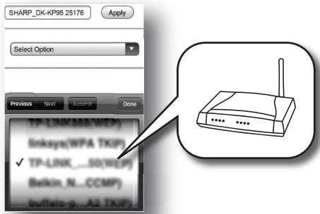 SHARP DK-KP95PH - Connexion via SSID (un routeur sans-fil avec WPS) - 2