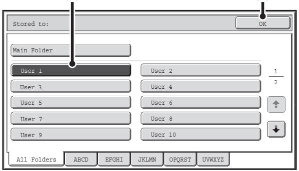 SHARP MX-2614N - Touch the [Stored to:] key. - 2