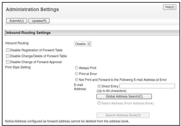 SHARP MX-2614N - CONFIGURING INBOUND ROUTING SETTINGS - 1