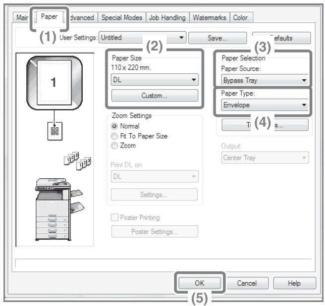 SHARP MX-2614N - Select settings in the printer driver. - 1