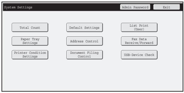 SHARP MX-2614N - Accessing the System Settings (General) - 3