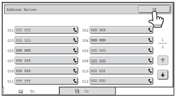 SHARP MX-2614N - CHECKING AND DELETING ENTERED DESTINATIONS - 2