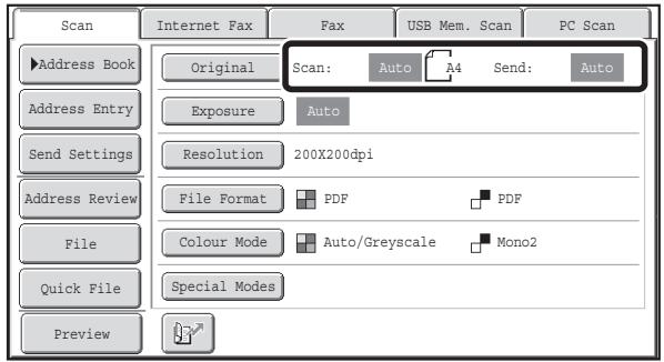 SHARP MX-2614N - SPECIFYING THE ORIGINAL SCAN SIZE AND SEND SIZE (Enlarge/Reduce) - 1
