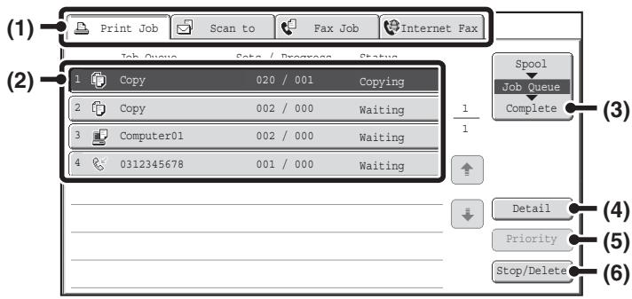 SHARP MX-2614N - JOB Queue SCREEN AND COMPLETED JOB SCREEN - 1