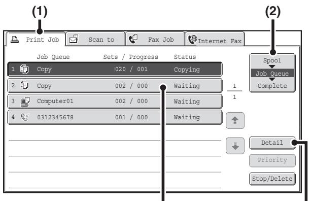 SHARP MX-2614N - CHECKING INFORMATION ON A COPY JOB WAITING IN THE QUEUE - 2