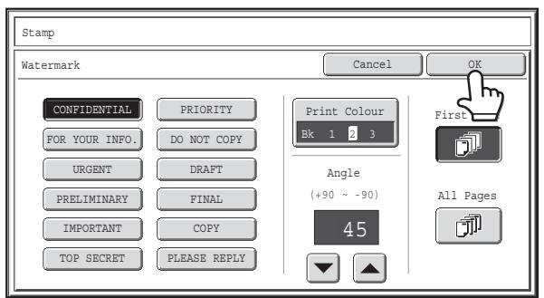 SHARP MX-2614N - Select the pages that the watermark will be printed on and touch the [OK] key. - 1