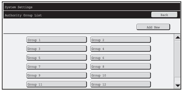 SHARP MX-2614N - Authority Group List - 1