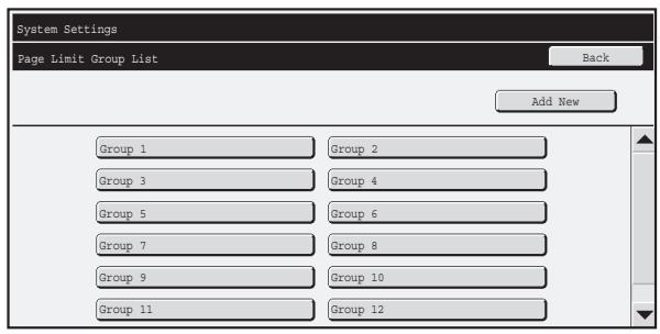 SHARP MX-2614N - Page Limit Group List - 1