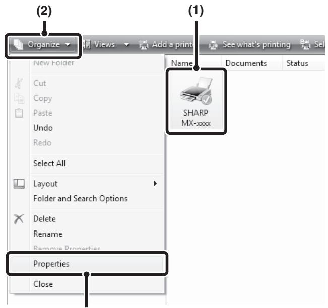 SHARP MX-2614N - Click the [Start] button ( ) and select [Control Panel] and then [Printer]. - 2