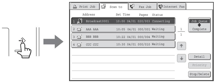 SHARP MX-2614N - JOB STATUS SCREEN - 1