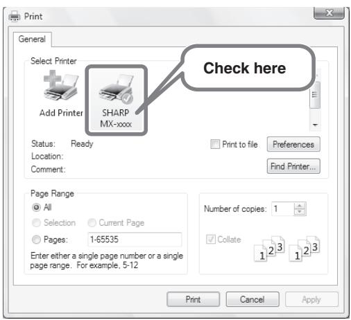 SHARP MX-2614N - - Checking the printer name - 1