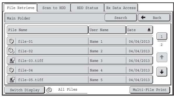 SHARP MX-2614N - Select the file that you wish to retrieve. - 1