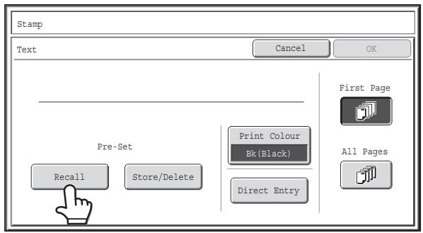 SHARP MX-2614N - Touch the [Text] key in the stamp selection screen. - 1