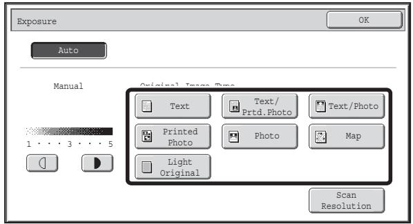 SHARP MX-2614N - SELECTING THE ORIGINAL TYPE AND MANUALLY ADJUSTING THE EXPOSURE - 1