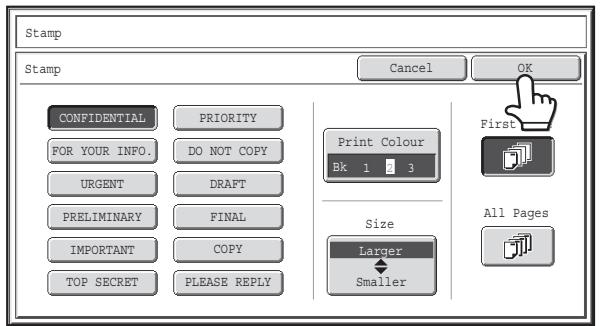SHARP MX-2614N - Select the pages that the date will be printed on and touch the [OK] key. - 1