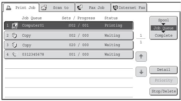 SHARP MX-2614N - JOB STATUS SCREEN - 2