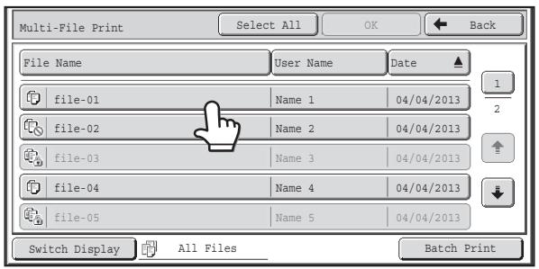 SHARP MX-2614N - Touch the [Multi-File Print] key. - 1