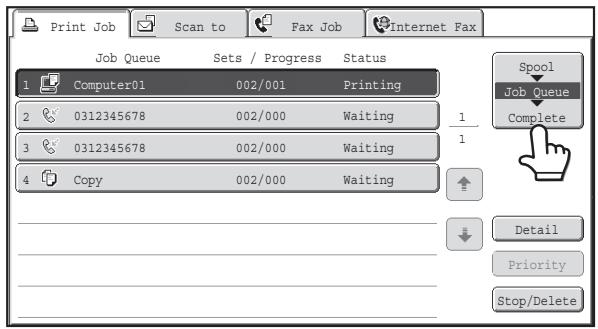 SHARP MX-2614N - RETRIEVING AND USING A FILE FROM THE JOB STATUS SCREEN - 2