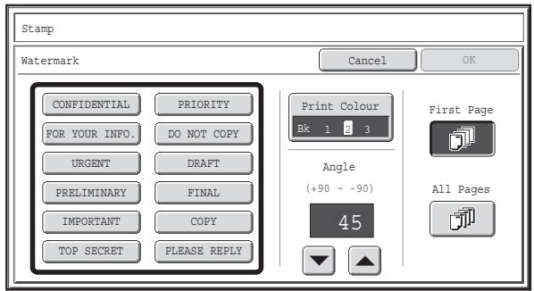 SHARP MX-2614N - Touch the [Watermark] key in the stamp selection screen. - 1