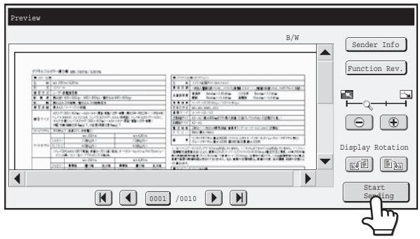 SHARP MX-2614N - "Originals are being read" appears while the originals are being scanned, and when scanning is finished, the preview appears on the touch panel. Transmission will not take place until you touch the [Start Sending] key in the preview s - 1